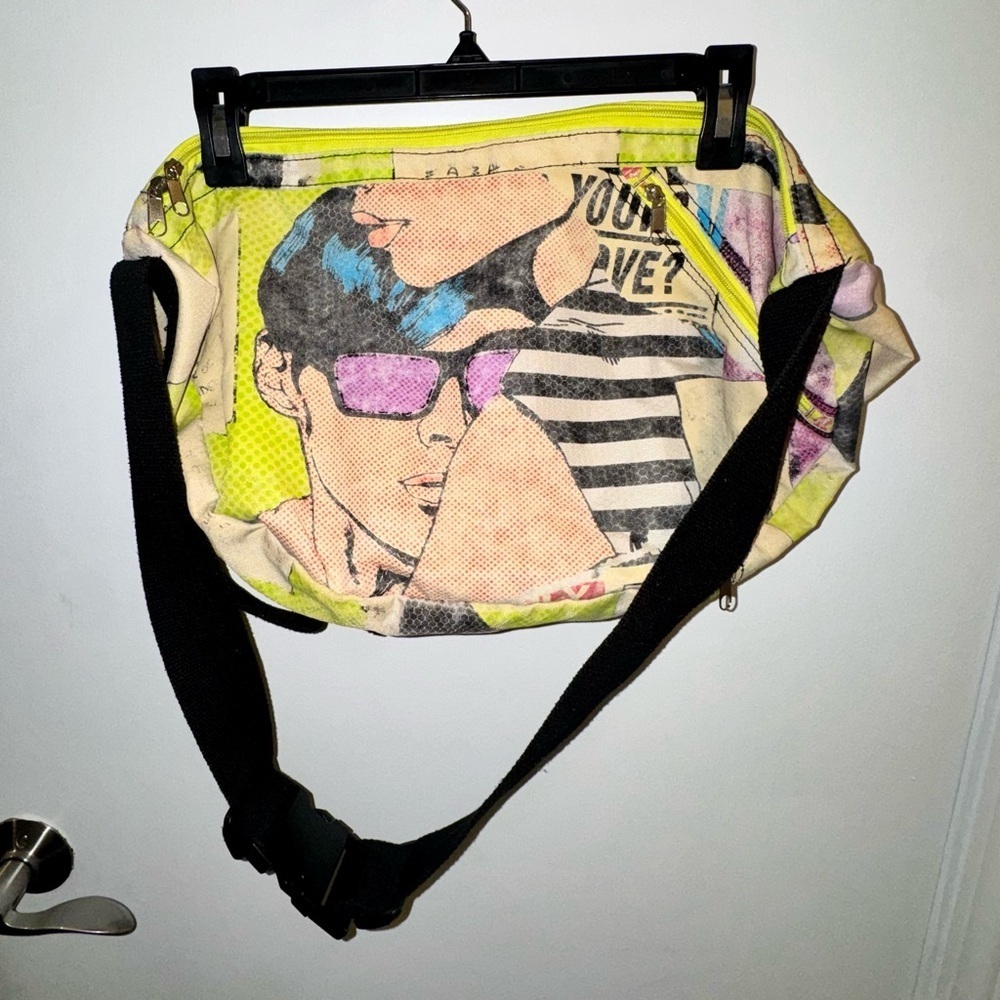 Vintage 90s Vibrant Multicolor Graphic Shoulder Messenger Bag - Picture 5 of 8
